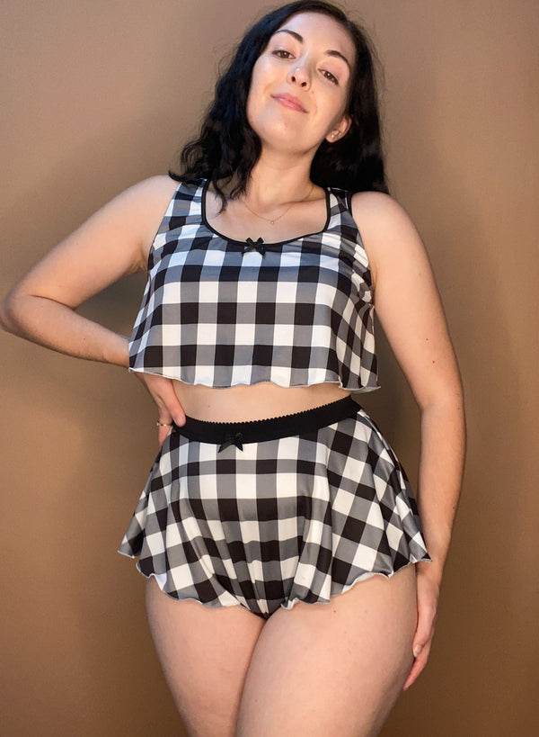 Tall French Knicker - Black Gingham