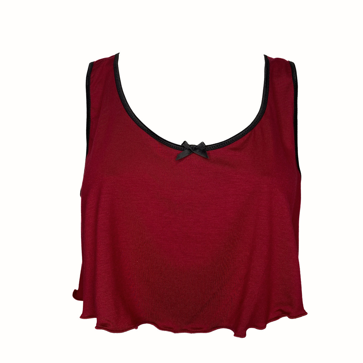 Cropped Camisole - Cherry Red Bamboo