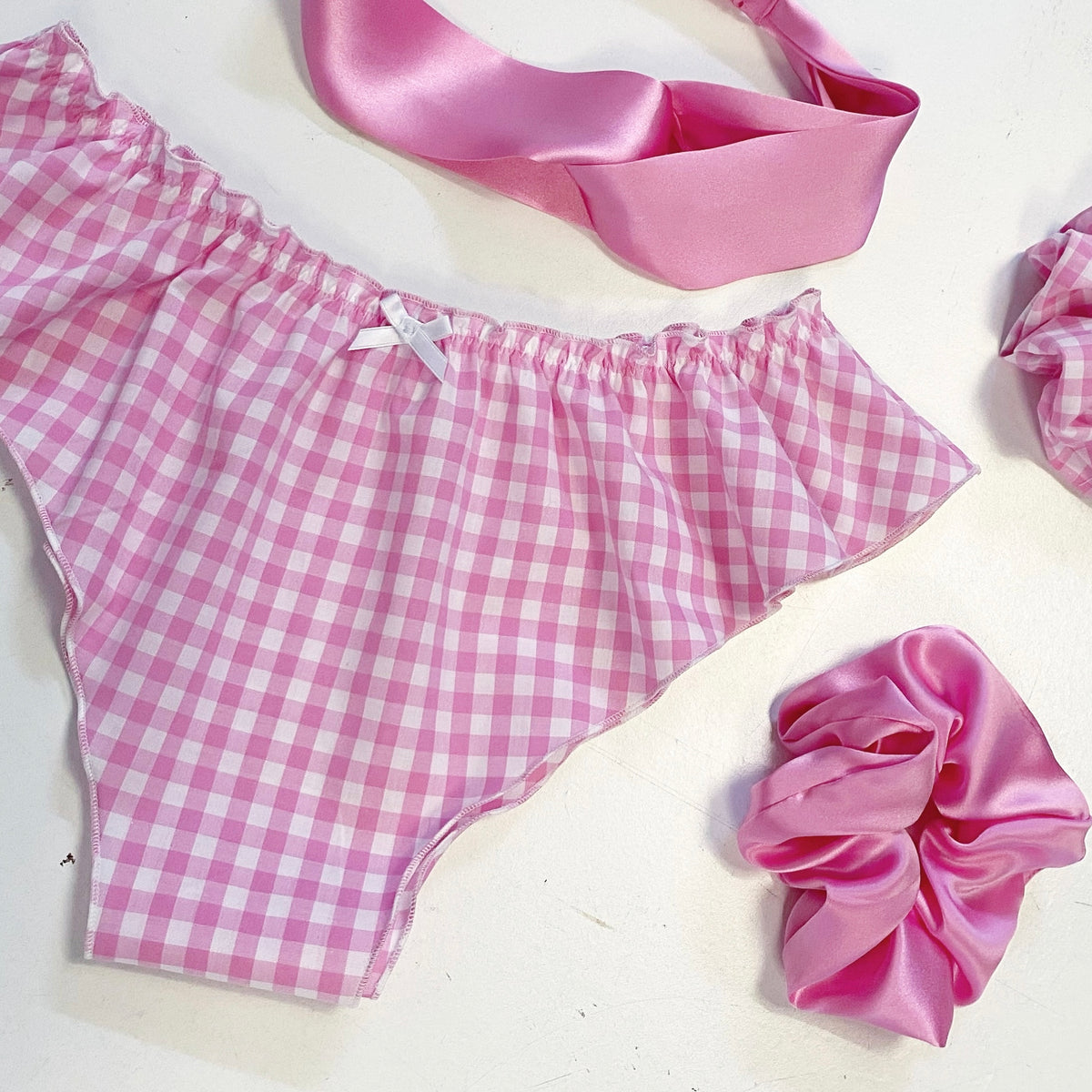 Mini French Knicker - Pink Cotton Gingham