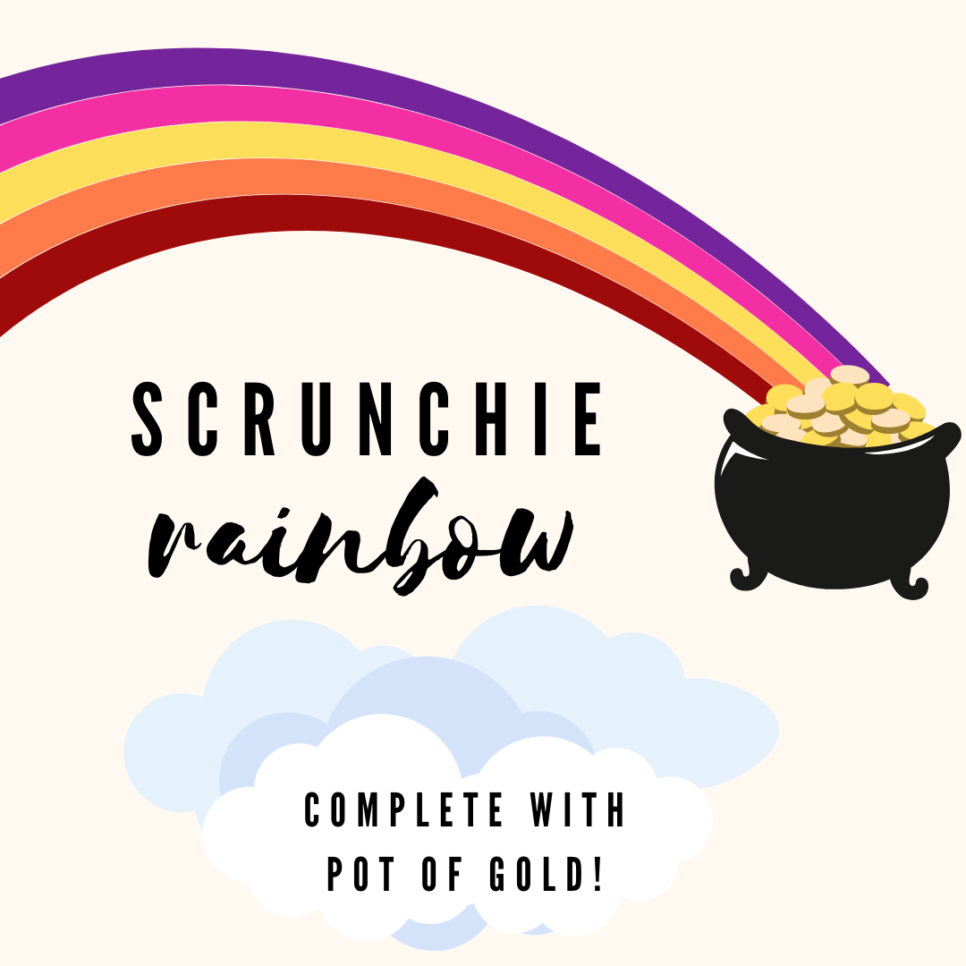 Silk Scrunchie Rainbow - Set of 10