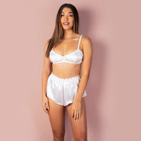 High Waisted Classic Silk French Knicker - Ivory