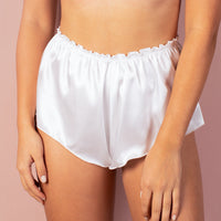 High Waisted Classic Silk French Knicker - Ivory