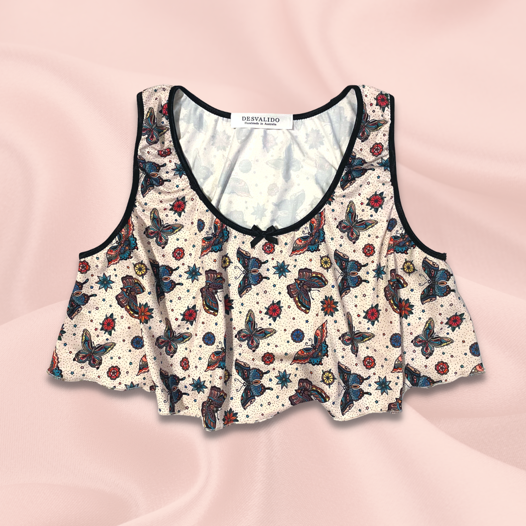 Cropped Camisole - Butterfly Print