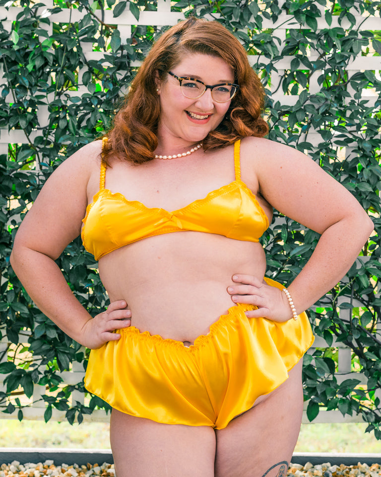 Classic Silk French Knicker - Marigold Yellow
