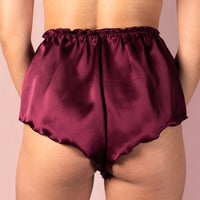 High Waisted Classic Silk French Knicker - Plum