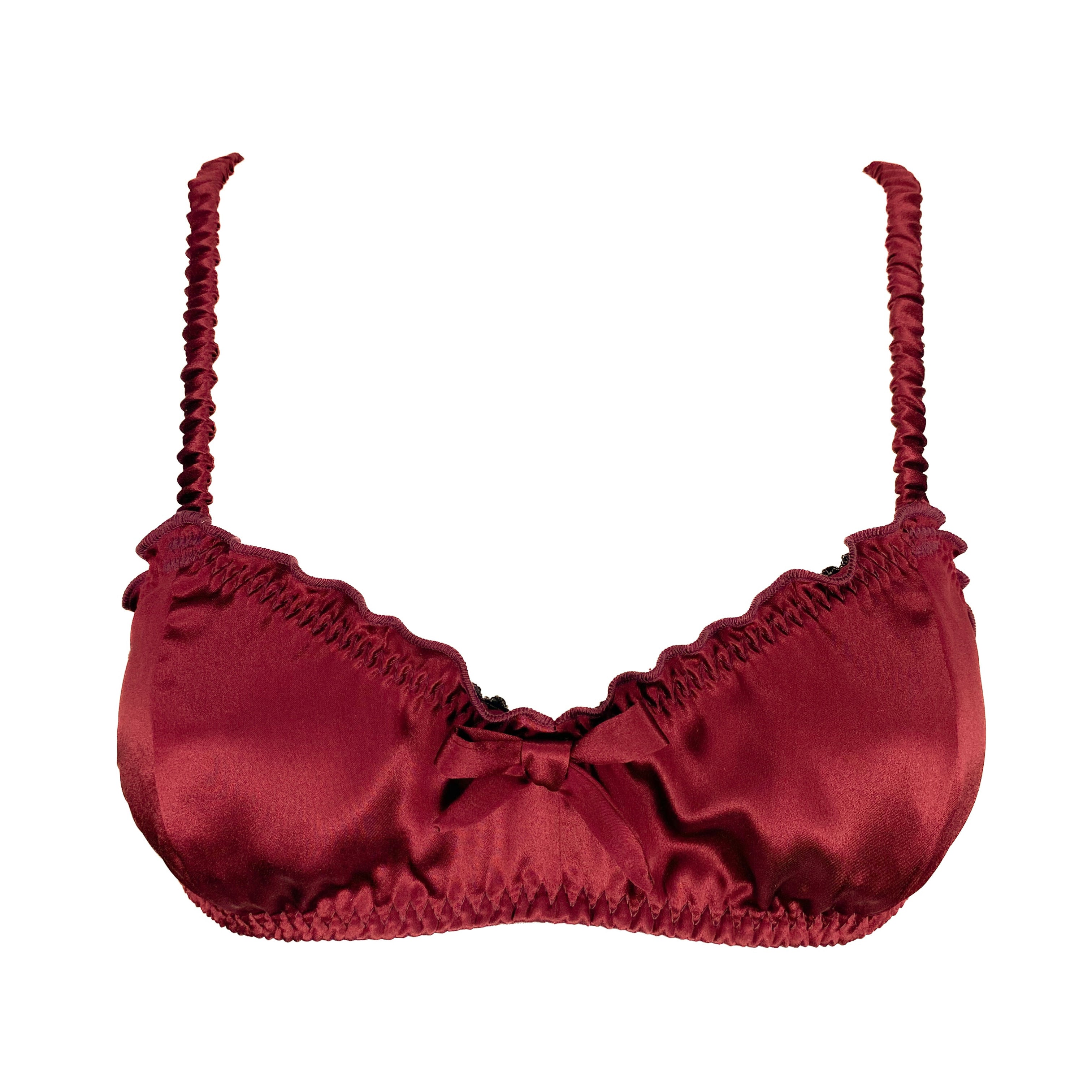 Ruby Red Ruffle Silk Bralette – This Belongs To