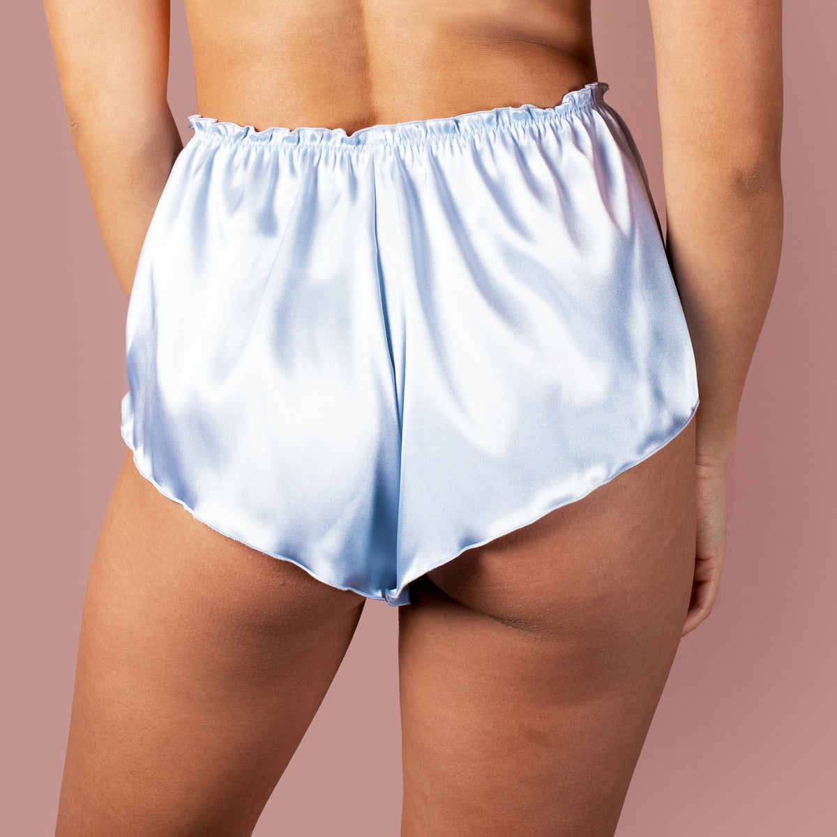 High Waisted Silk French Knicker - Periwinkle Blue